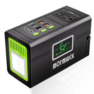 Mormluck Portable solar power bank with USB Ports and Multiple Sockets for IPhone, Laptops,Cameras,Camping andEmergency Use. solar charger power bank