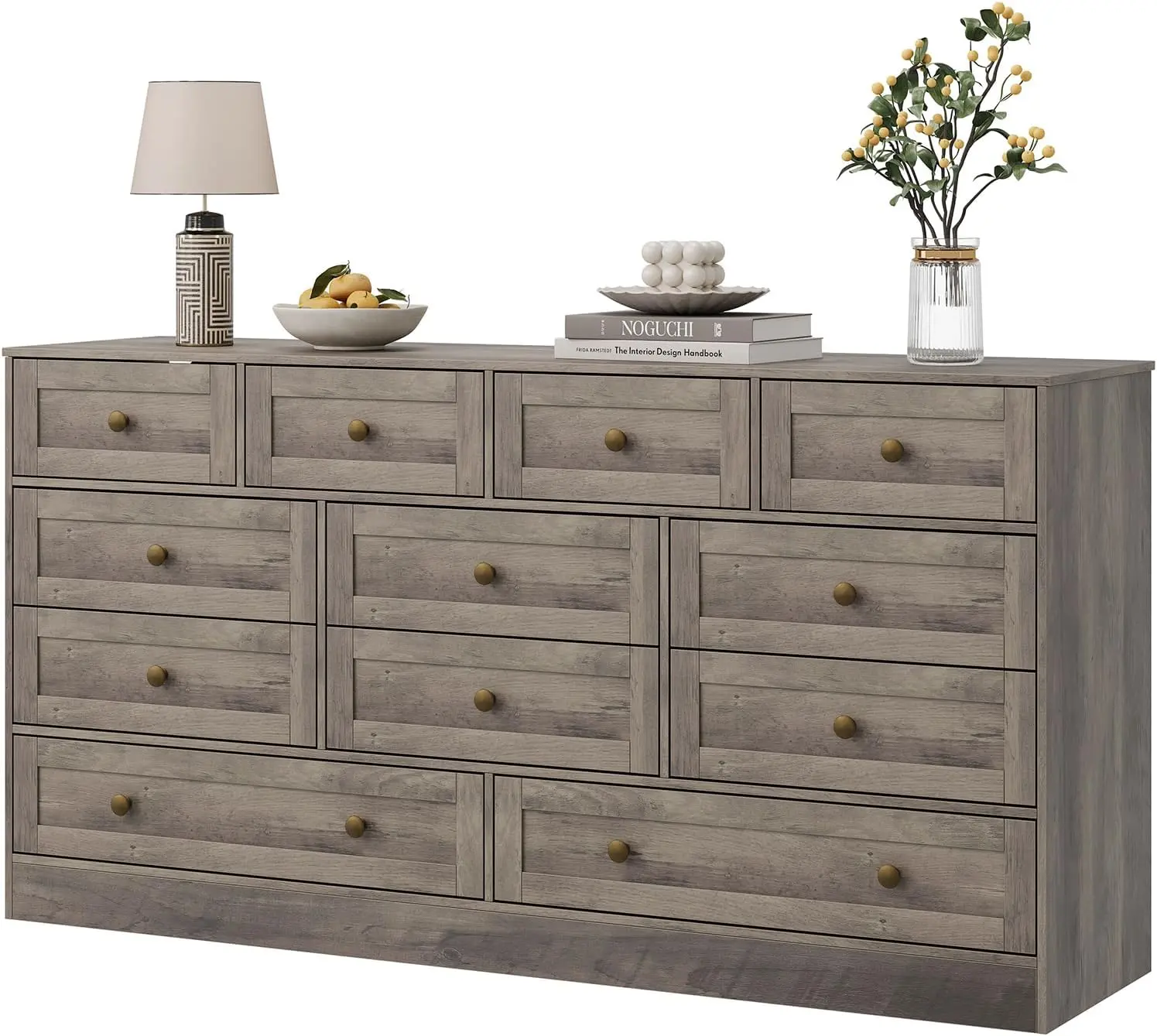 Gaomon Modern Wood Dresser - 12-Drawer Wooden Storage Unit with Anti-Tipping Design, Adult Bedroom & Living Room Indoor Furniture