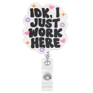Funny Badge Reel Nurse Retractable Badge Reel Doctor Nursing Pediatric MA CNA LPN NP Medical Worker Healthcare Teacher ID Card Decor Anycarf Badges Badge Reels Retractable 2506