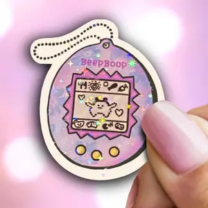 Holographic Tamagotchi Sticker