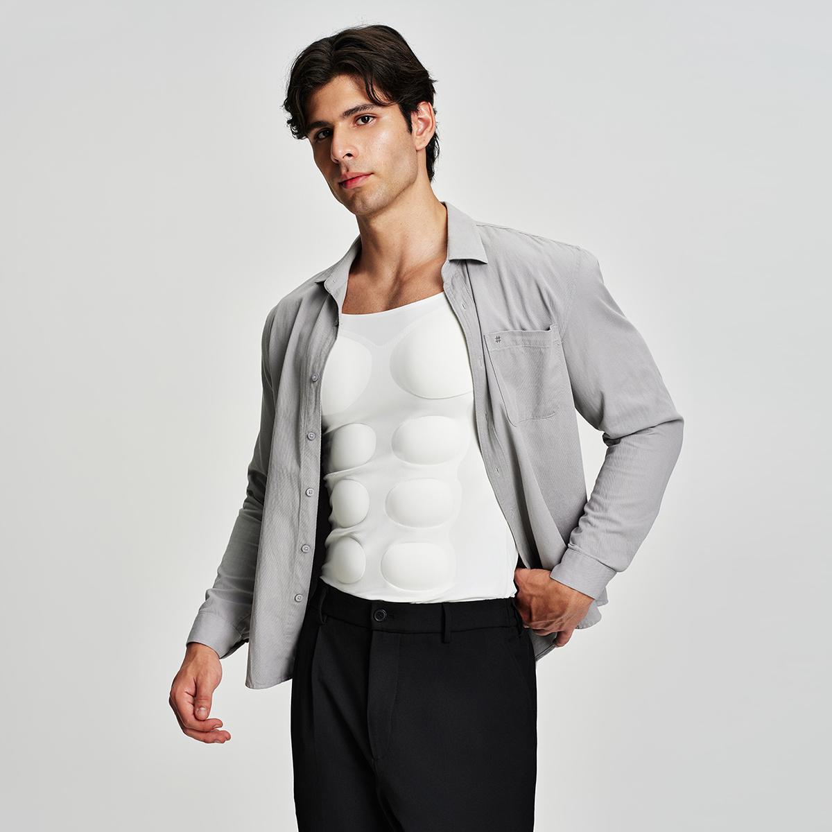 【Nebility】 Men’s Invisible Seamless Muscle-Enhancing T-Shirt with Removable Muscle Pads and Light Compression Function, Suitable for Everyday Wear, Cosplay, and Special Occasions 【Nebility】 Men’s Invisible Seamless Muscle-Enhancing T-Shirt with Removable Muscle Pads and Light Compression Function, Suitable for Everyday Wear, Cosplay, and Special Occasions