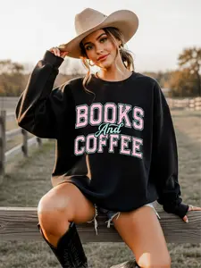 Books and Coffee ~ Unisex Crewneck Sweatshirts Printed in the USA