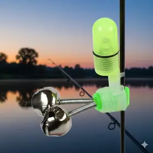 High Sensitivity Bite Alarm with Led light and Spiral Lock Design for Night Fishing, Portable Fish Detection Alert Upgrade Tool for Sea, River, and Outdoor Fishing Gear, Fishing Equipment