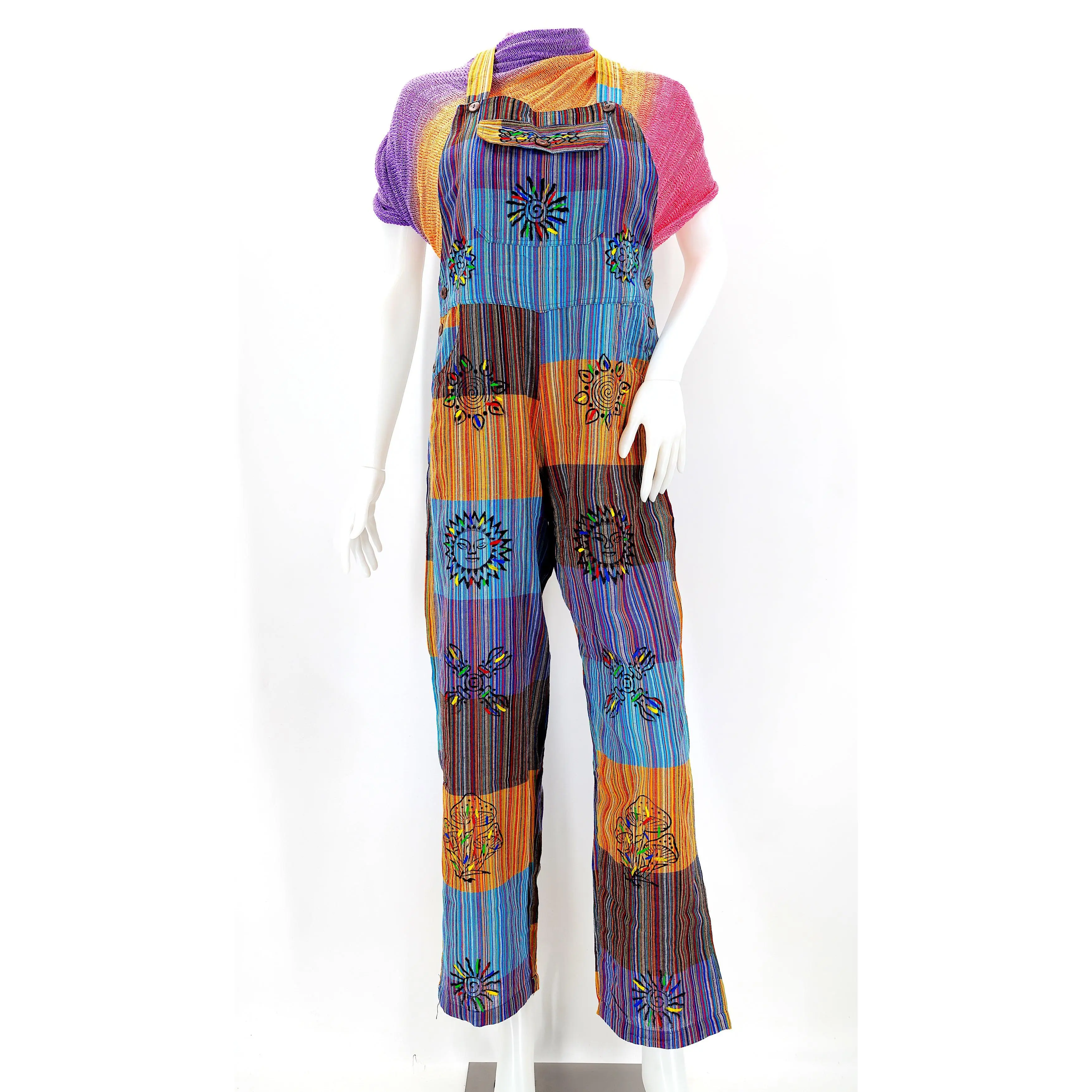 Classic Patchwork Overalls | Cotton Bohemian Jumpsuit