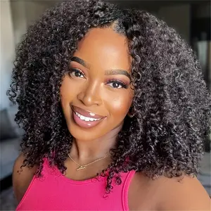 Rebecca Hair Kinky Curly V Part Wigs Human Hair Beginner Friendly No Leave Out