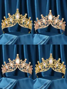 Cute Princess Crystal Hairband, Crown Shape Hair Tie, Perfect for Birthday Party and Wedding, Ideal Gift for Her