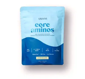 Usana Core Aminos Healthcare Dietary Essential Amino Acid Supplement – 9 EAAs, HMB, BCAAs, Lemonade Flavor Muscle Support Drink Mix