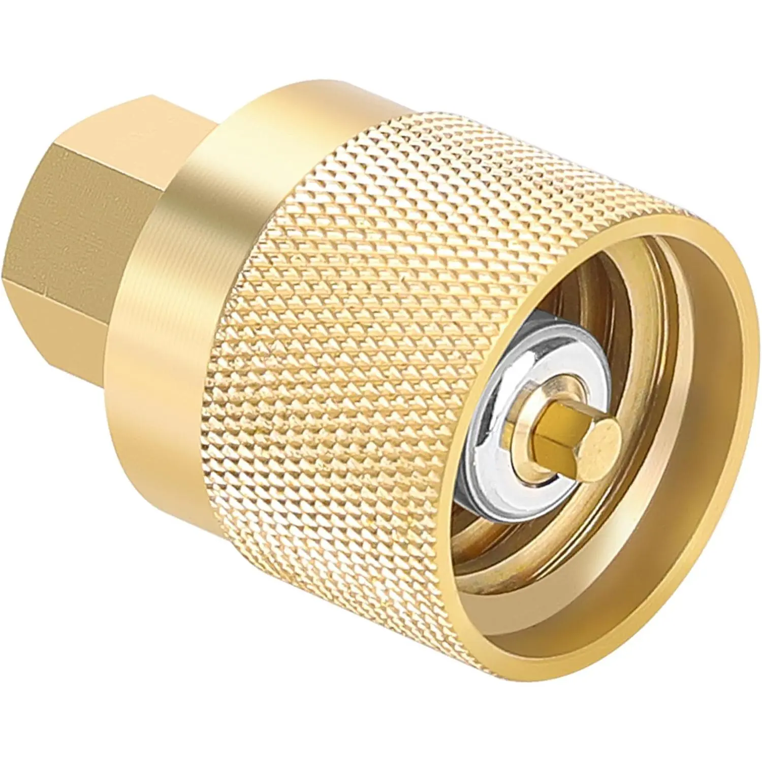 Brass Forklift Connector RE7141F - Female Quick Install Fitting Adapter, 1-1/4″ Inside Thread, 1/4″ NPT Thread, 33.5 lbs Load Capacity, Excellent Durability Performance, Convenient Installation and Maintenance for Forklift Maintenance, Repairs