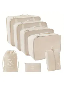 Travel Organizer Set 7-Piece, Durable Space-Saving Design, Clothes Shoes Intimate Packing Cubes, Ideal for Luggage Organization