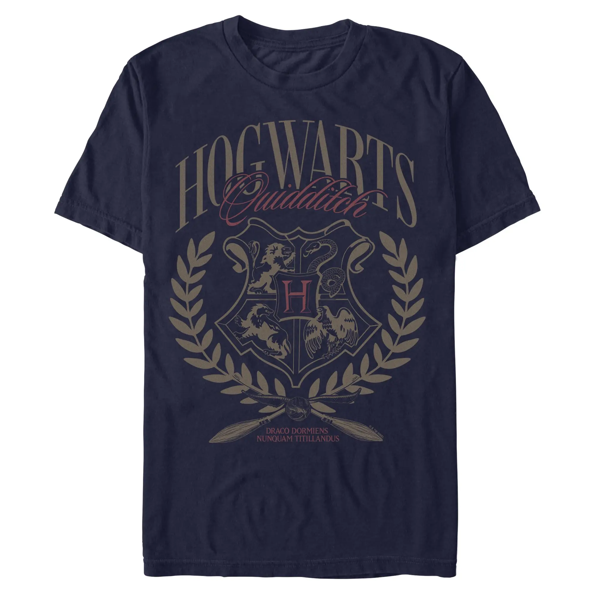 Harry Potter Hogwarts Quidditch Red Crest Mens T Shirt