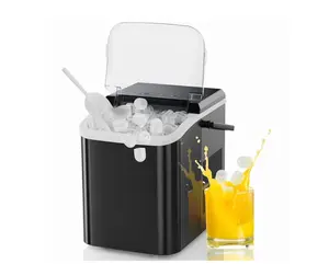 Countertop Ice Maker, 9 Bullet Ice Cubes in 6 Mins, 26lbs/24H, w/ Scoop & Basket, Black