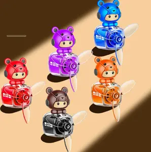 2026 New Car Air Freshener, Cute Cartoon Car Air Outlet Fan, Bear Plane Ornament for Automobile Air Vent