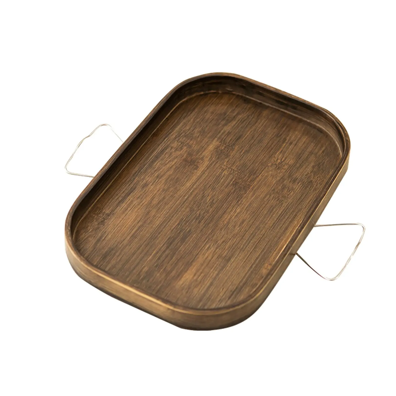 Bamboo Clip-On Couch Arm Tray, Double-Hinge Sofa Armrest Organizer with 2 Shapes (Square/Round), Home Side Table for Couch Dining, Two Shapes