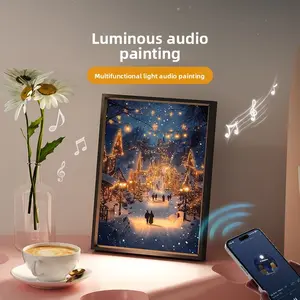 Creative Bluetooth-compatible Speaker Light Painting, USB 5v Night Lamp, Music Player, Home Decor, Birthday, Mother's Day, Valentine's Day Gift