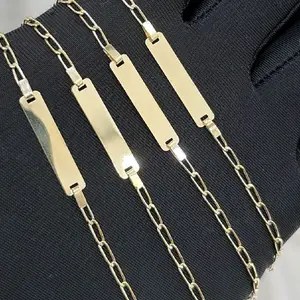 14k Gold Baby Bracelets with Elegant Chain Design and Secure Clasp for Everyday Wear