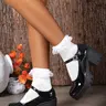 Women's Fashionable Solid Color Chunky Platform High Heels Mary Janes, Elegant Trendy Versatile Shoes for Daily Wear