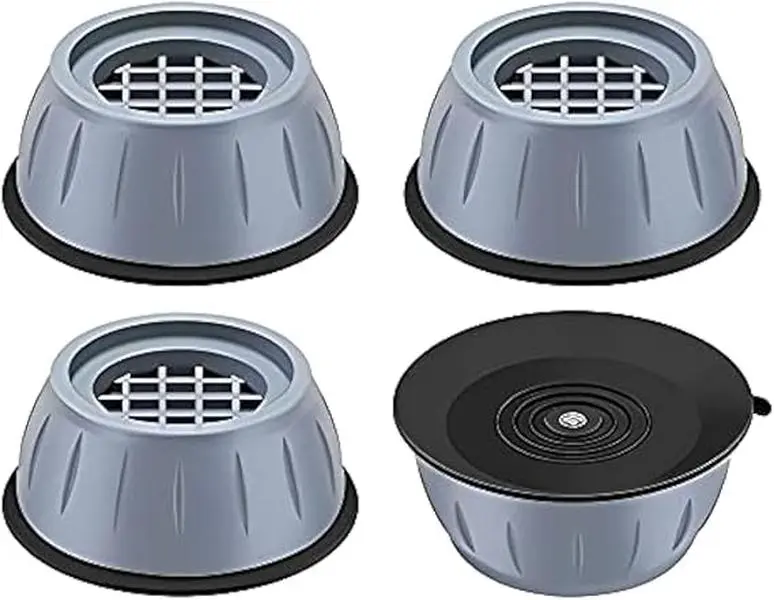 4PCS Shockproof Washing Machine Mat Anti Vibration Washing Machine Mats Support, Anti-Slip Rubber Feet Base Pads Washer Dryer Anti Vibration Shock Absorbing Support Pads Stop Moving