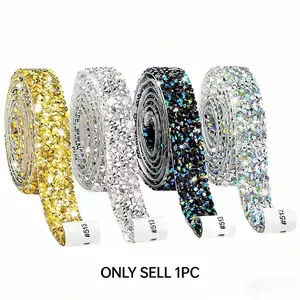Self-Adhesive Crystal Rhinestone Strip Roll, DIY Supplies Type Stickers, Model Xinghao, Perfect for Crafts and Decorations, Rhinestone Sparkle