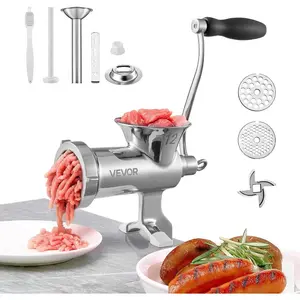 VEVOR Manual Stainless Steel Meat Grinder, 1.8 Clamp, 2 Grinding Plates, Sausage Stuffer, Ideal for Home Kitchen Restaurant Butchers ShopVEVOR Super Brand Day