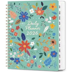2026 Daily Planner, A4 Spiral Notebook with Monthly Calendar & Hourly Schedule for Goal Setting, Appointment Scheduling, 8.5"x11" Productivity Notebook for Work and Personal Use