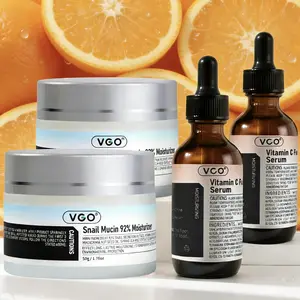 VGO Vitamin C Face Serum,Glow Up Snail Mucin 92% Moisturizer Daily Face Gel Cream for All Skin Types, 50g Hydrate Nourishing Facil Serum，30ml/ 60ml Comfort Skincare Face Serum Hydrating Gentle