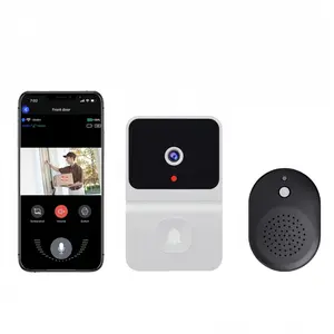 Wireless Doorbell Camera, 1 Set Rechargeable Smart Video Doorbell with Night-Vision, 2.4G WiFi Smart Visual Doorbell, Home Security System Monitoring, Safety Intercom Switch