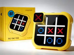 Tic Tac Toe Electronic Handheld Game | 3-in-1 Puzzle Console | Road Trip & Family Fun | Perfect Gift for Kids & Adults (Yellow)