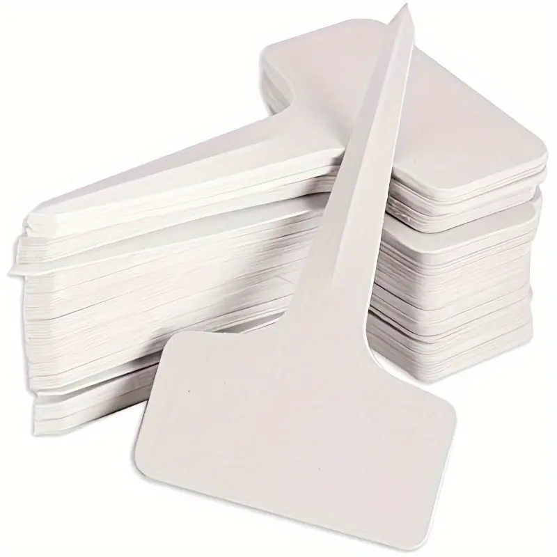 100 Reusable T-Type Garden Labels - Durable Waterproof Plastic Plant Markers, Easy To Write On, Weather-Resistant, Suitable For Both Outdoor And Indoor Gardens, Garden Accessories