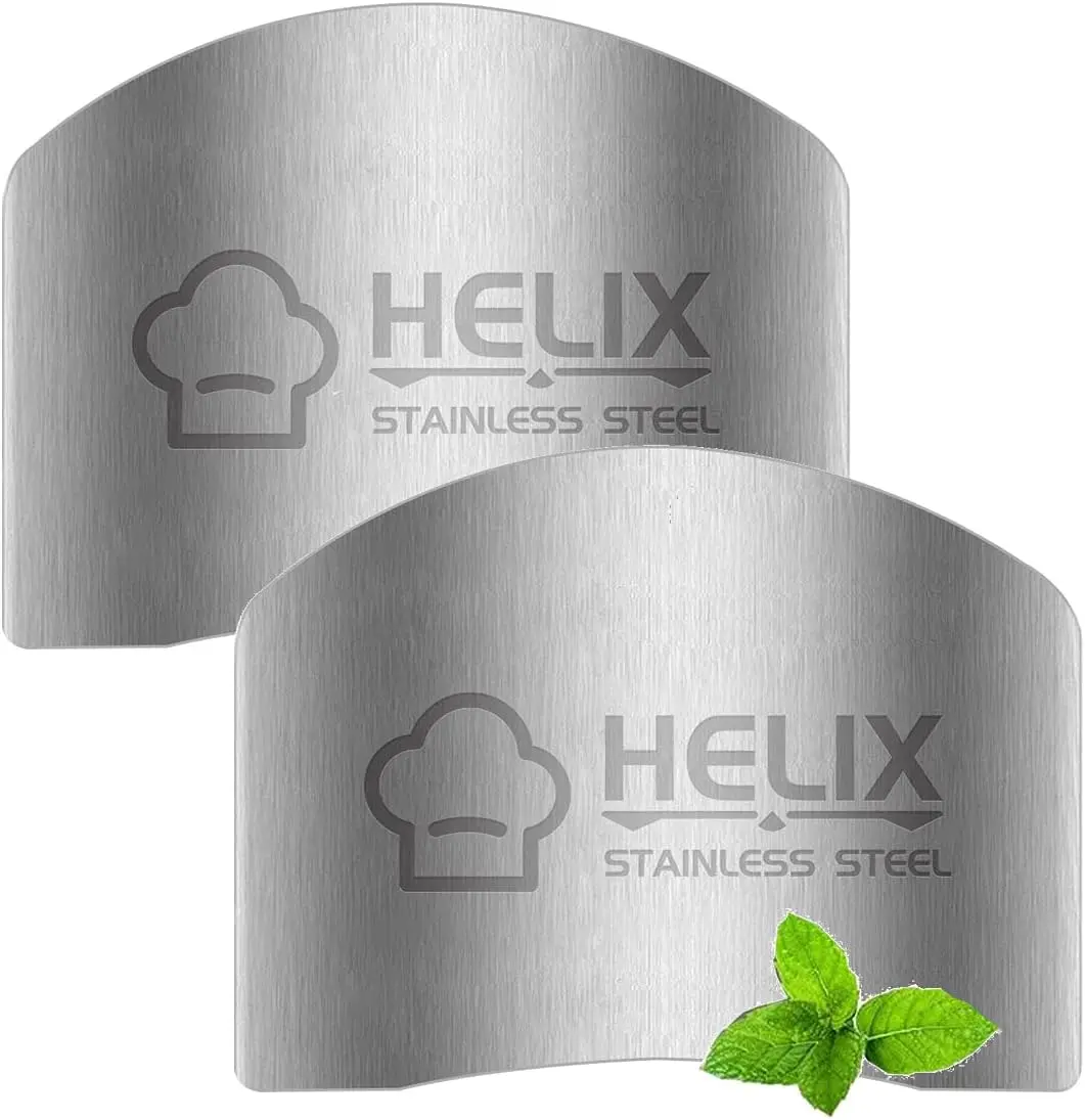 2-Pack Ring-Shape Stainless Steel Finger Guards, Adjustable Smooth-Edge Kitchen Cutting Aid, Food Chopping Protector for Family, Durable Easy-to-Use Tool That Protects Fingers