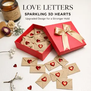 Upgraded DIY Love Notes Gifts Box with Strong-Hold 3D Hearts - Cute Open When Letters & Mini Envelopes - Unique Long Distance Gift for Mother's Day, Boyfriend, Anniversary, Birthday, Graduation, Wedding