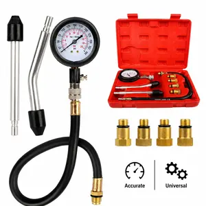 Engine Cylinder Compression Test Gauge Set - Automotive & Motorcycle Repair Diagnostic Tool for SUVs, ATVs