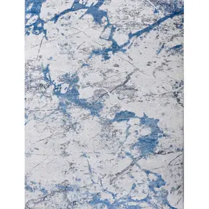 Collection Abstract Design Sier Blue hine Washable Super Soft Area Rug