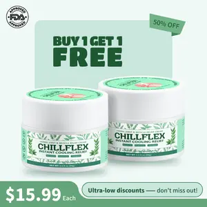 [Buy 1 Get 1 Free]Chillflex 3% Menthol Pain Relief Balm 100g - Cooling Ointment for Aches Joints Headaches - Herbal Joint Muscle Relief Cream - Vegan & Paraben-Free Healthcare Therapeutic Therapy Treatment Solution Wellness - Fitness Healthy Natural