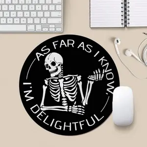 1pc Cute and Fun Round Mouse Pad, Mini Portable Travel Mouse Pad, With Non-Slip Rubber Base, Suitable For Office, Home, Study, And Gaming