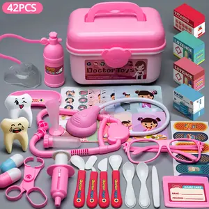 41 Piece Doctor Game House Toys Set, Simulation Nurse Stethoscope Toothbrush Dental Playhouse Toy, Kids Medical Kit, Dentist Play Set, Boys and Girls