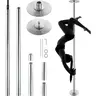 【Fallpicks】VEVOR 45mm Heavy-Duty Stainless Steel Dancing Pole - 200kg/441lbs Capacity, Dual Spinning/Static Mode with 1-Turn Spin/Lock Kit, Rubber Accessories, Portable Height-Adjustable At Home Gym Workout Equipment, Easy to Install for Everyone, Silver,