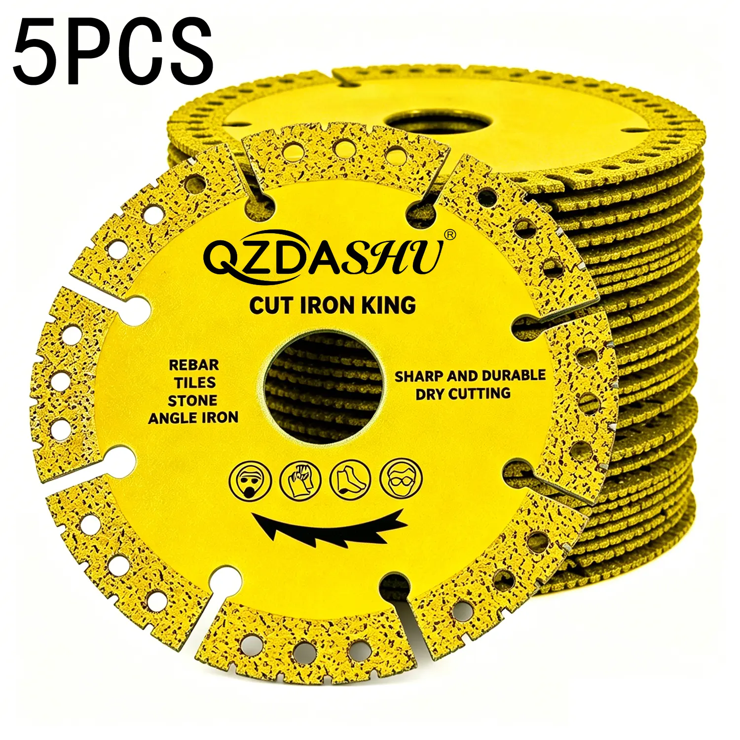 5pcs Diamond Cutting Wheel 100mm/115mm, Angle Grinder Cutting Disc, Carbide Cut Off Wheels, Cut Off Wheel for Metal  on Rebar, Steel, Iron and INOX