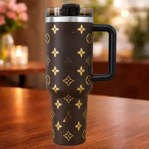 40 OZ Luxury Glossy Turquoise Insulated Bottle Drinkware Flasks Stainless Steel