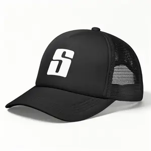 Trucker Hat for Men Women - Minimal S Logo Mesh Cap for Everyday Wear,Breathable Black Trucker Hat ,Retro Trucker Hat,Minimalist S Logo Trucker Hat,hats for men,hats for women,trucker hats women,trucker hats men,beach essentials