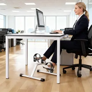 Portable Aluminum Pedal Exerciser for Adults, Adjustable Resistance & Height, Quiet Indoor Fitness Bike, No Power Required, Ideal for Home Office & Rehabilitation, Home Gym Equipment