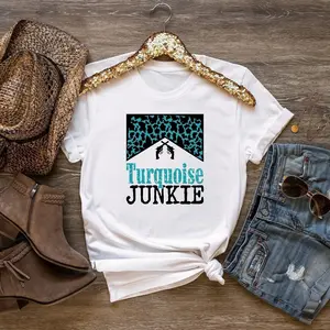 Turquoise Junkie Shirt, Turquoise Gift, Western Tee, Rodeo Shirt, Cowgirl Shirt, Texas, Country Music T-shirt, Southern Tee, Boho Tee ULE0P