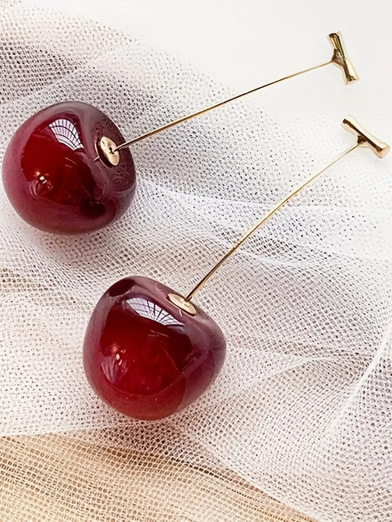 Elegant Cherry Earrings, Fashionable Fruit Carrot Studs, Daily Wear Jewelry for Women, Stylish Ladies Accessory, Copper Earrings, Earrings for Decorative