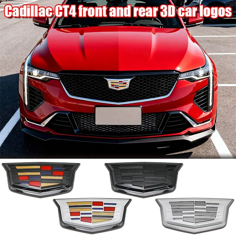 1pcs Cadillac Car Front and Rear Emblem Badge, Durable Scratch-Resistant Design for Ct4 and More, Automotive Exterior Decoration Accessories, Vehicle Decoration, Car Stickers, Car Decals, Car Decorations