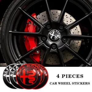 Alfa Romeo Wheel Center Cap Decal Set, Custom HUB Emblem Stickers, Car Decoration Accessories, Precise Fit for Alfa Romeo Models