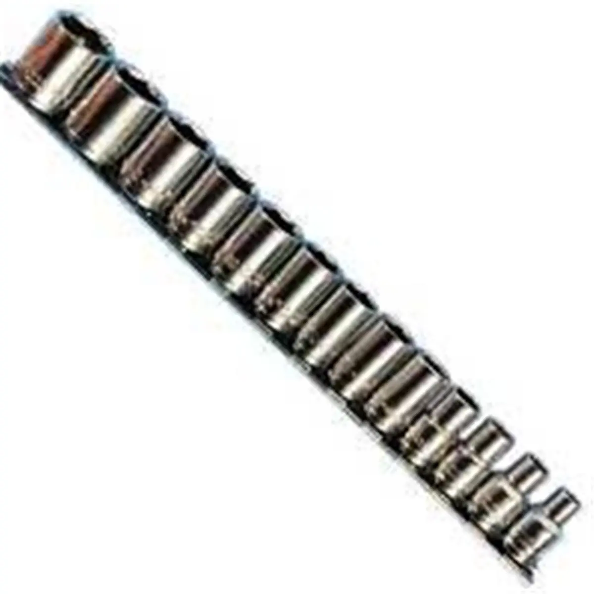 13-Piece 3/8-Inch Drive 6-Point Metric Chrome Set, 7mm to 19mm Sockets, Mounted on Socket Rail, 13 Pieces, Socket Set