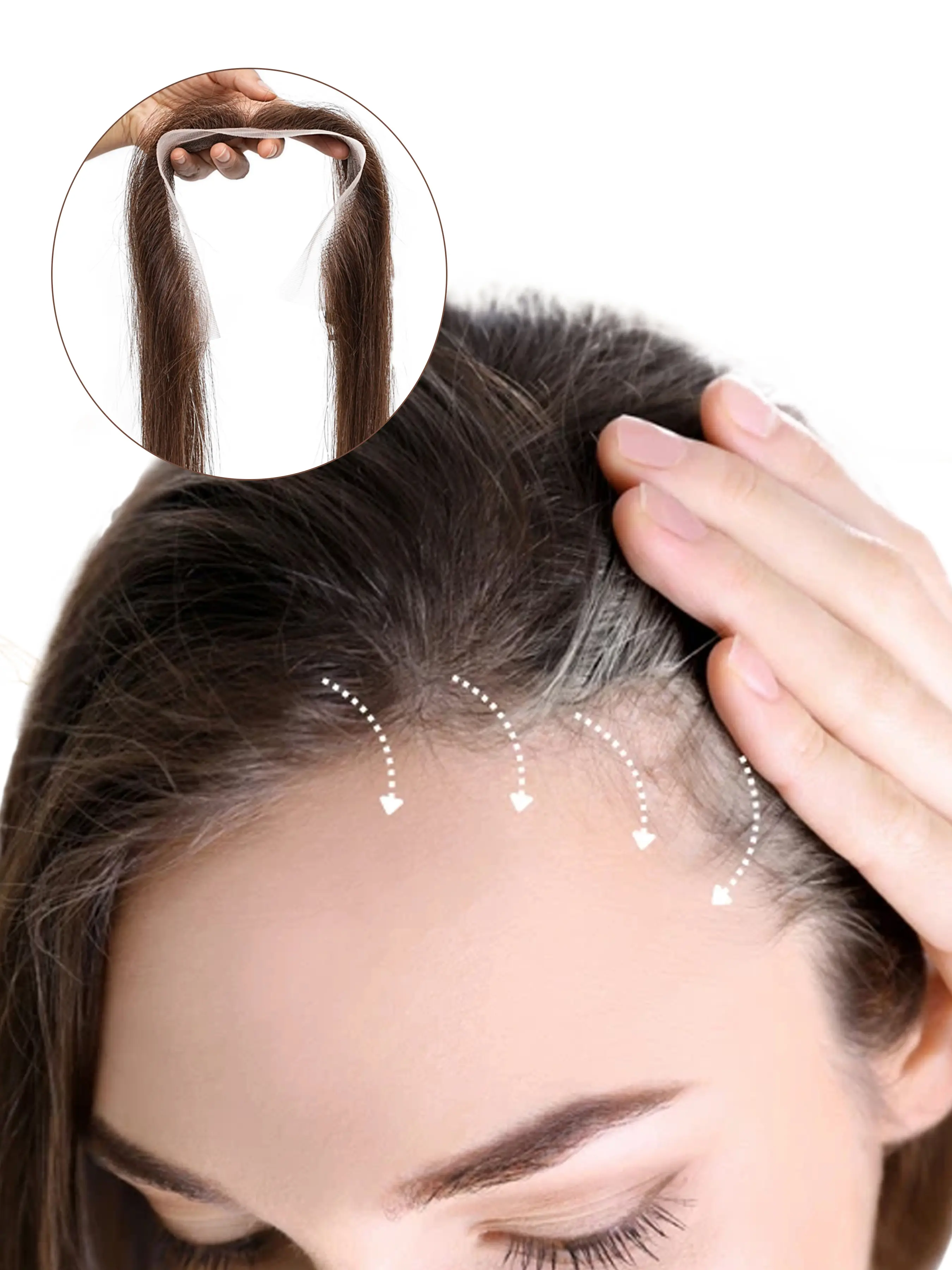 Human Hair Hairline Forehead Hairpiece for Women, 13*2 HD Lace Base ...
