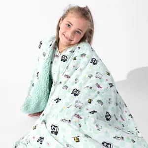 Minecraft Sleep Repeat Bamboo Sherpa Blanket
