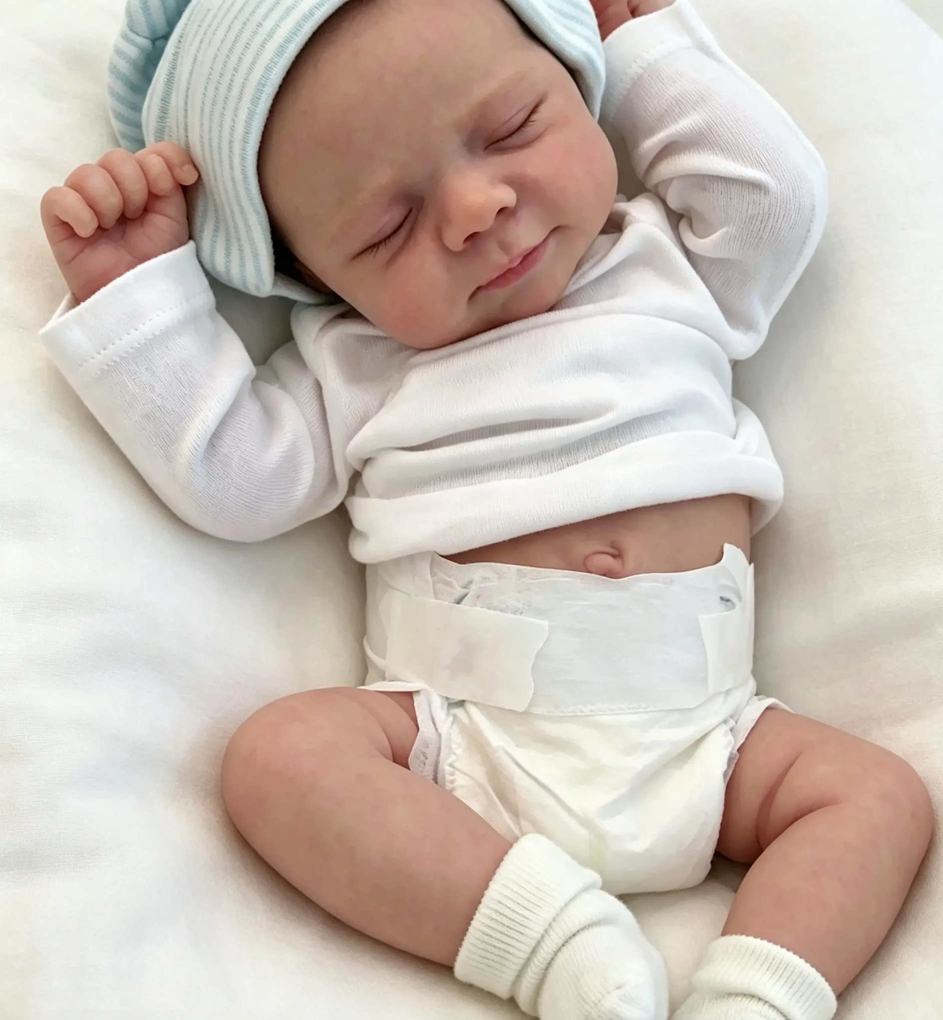 48cm 19inch Full Body Soft Vinyl Reborn Baby Doll with 3D-Paint Skin  Like Real Sleeping Bebe Newborn Bathe Toy for Children Birthday Gift