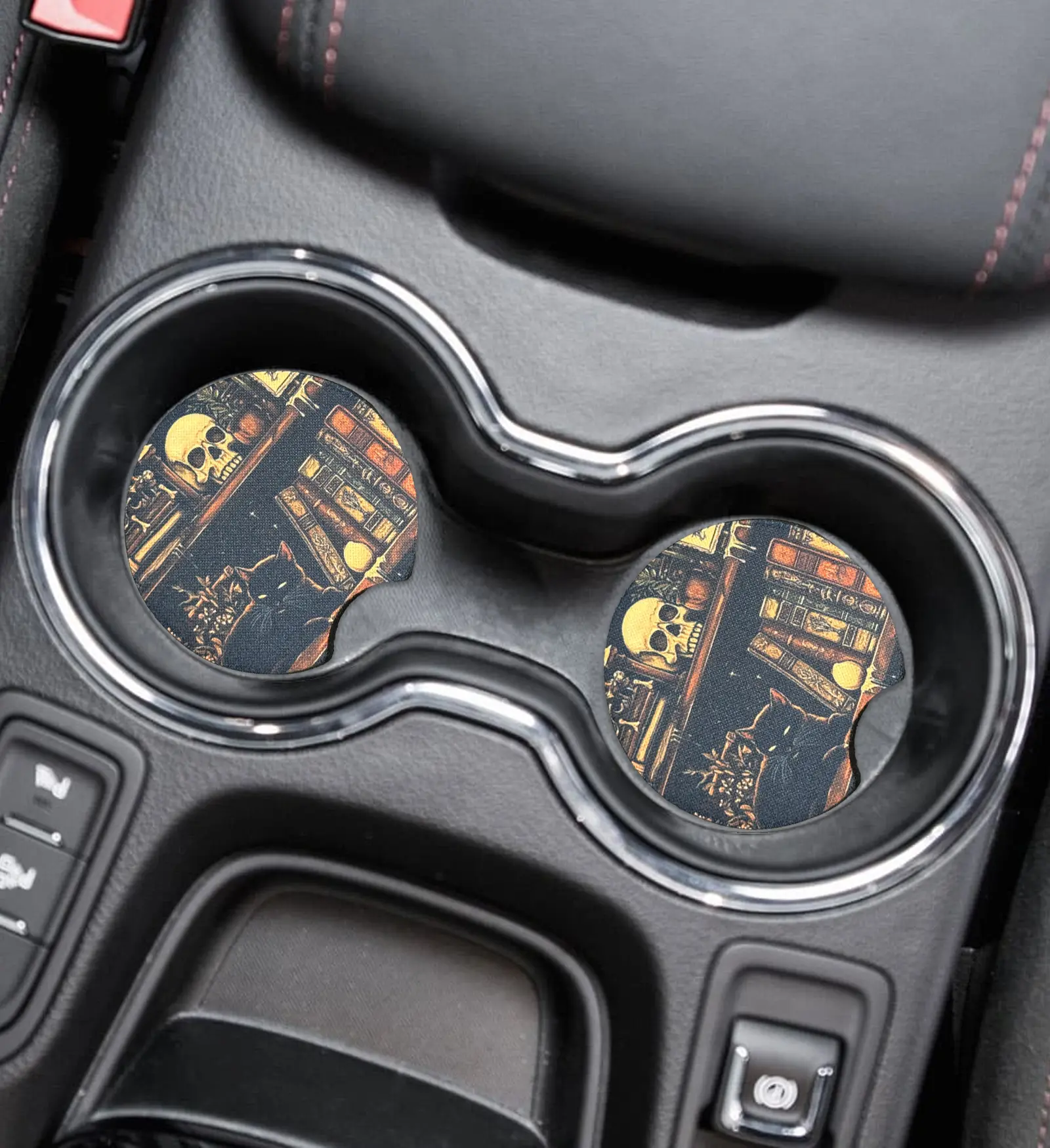Gothic Car Coasters - Set of 2 Cup Holder Coasters