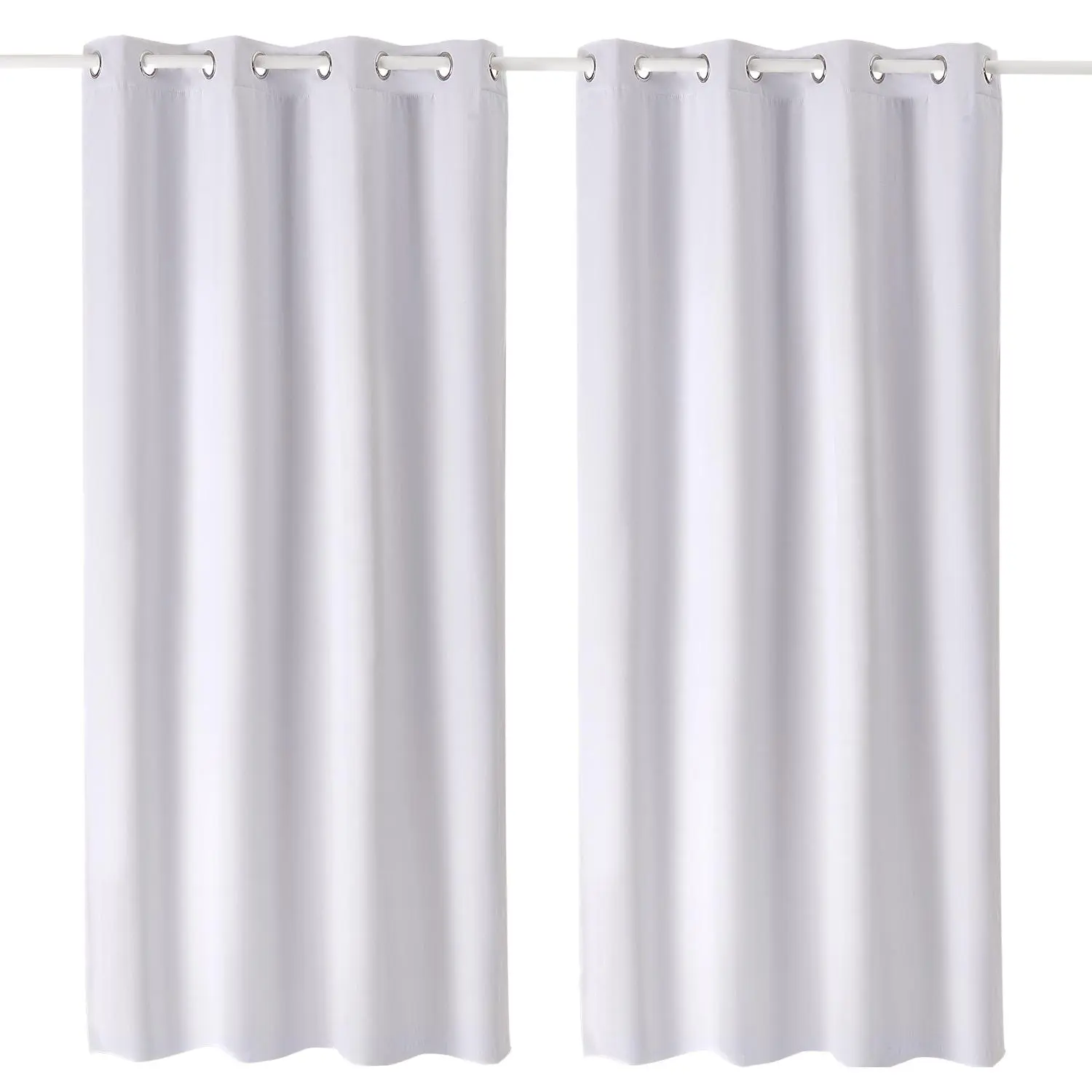 【summerfinds】VEVOR Blackout Curtains, 84 Inch Length 2 Panels Set, 52 Inch Wide Each, Thermal Insulated 100% Blackout Light Blocking Drapes, 3-Layer, with Grommets, Curtains for Bedroom Living Room Window, White, Blackout Window Cover, Privacy Grommet